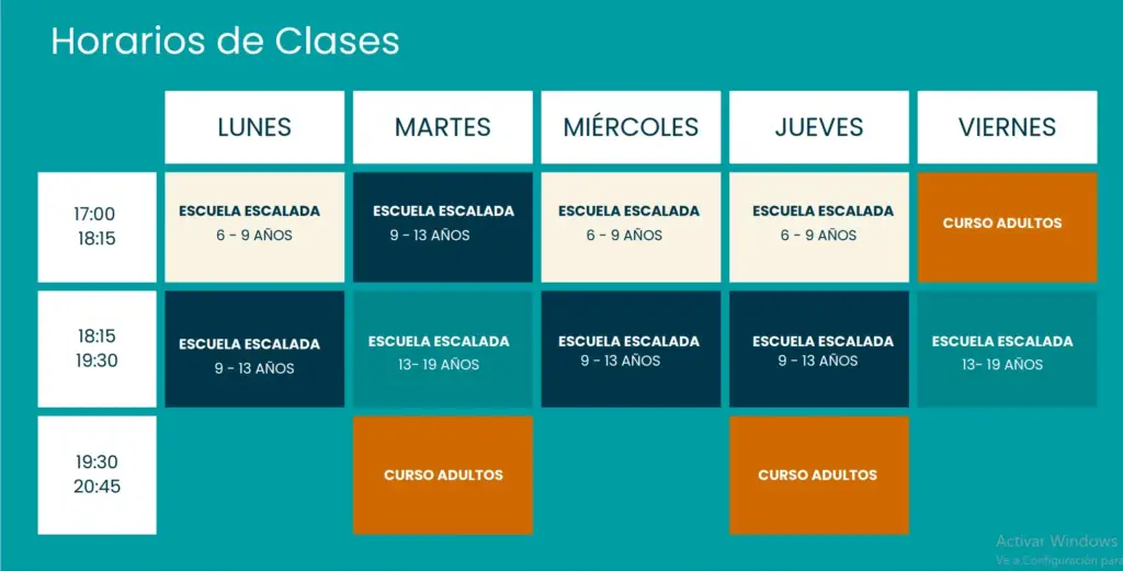 Horario Clases Rock House Jerez