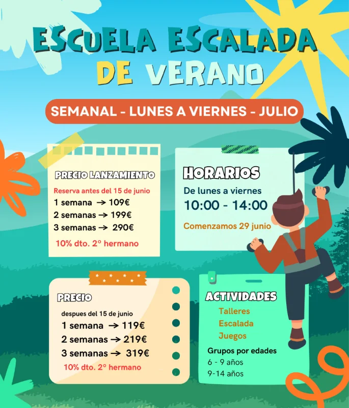 Escuela de verano de escalada 2026